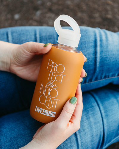 Protect The Innocent Glass Water Bottle