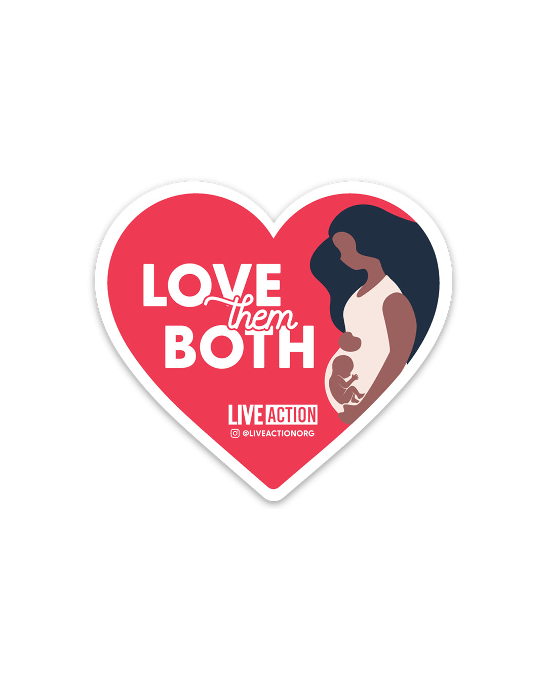 Love Them Both Heart Sticker – Live Action