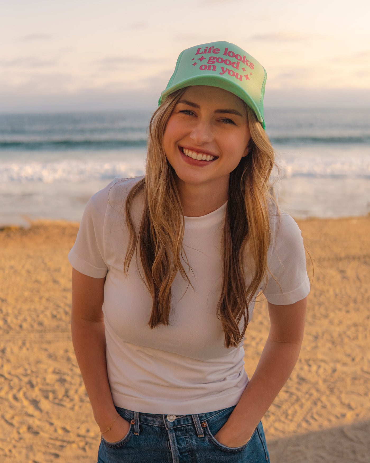 "Life Looks Good On You" Trucker Hat - Sea Green