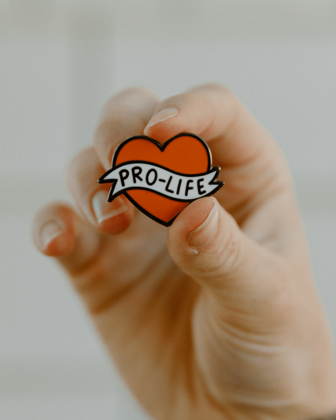 American Traditional Pro-Life Heart Pin