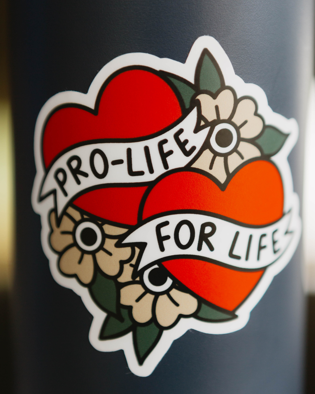 American Traditional Pro-Life Double Heart Sticker – Live Action