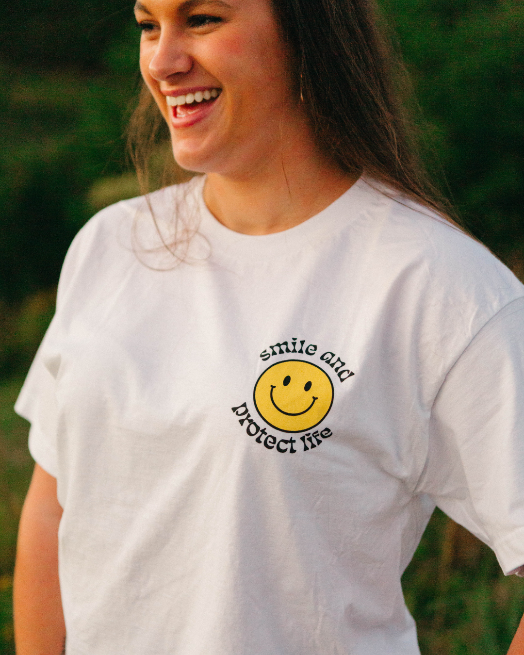 Smiley Pro Rides Smiley Pro-Life Tee – Live Action