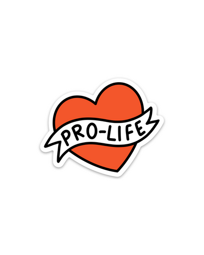 American Traditional Pro-Life Heart Sticker