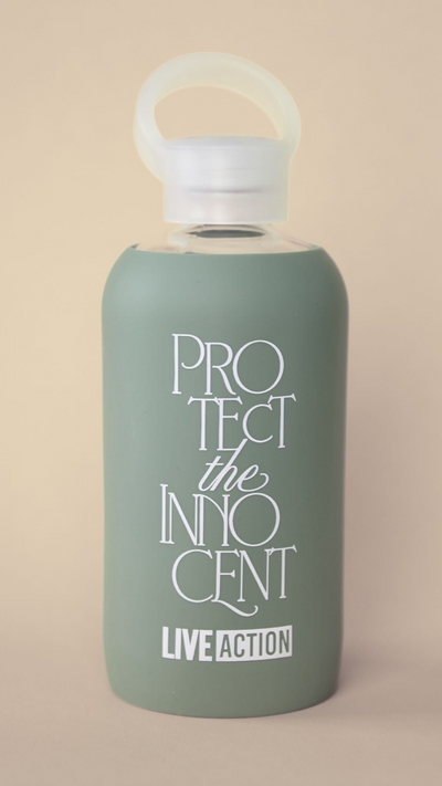 Protect The Innocent Glass Water Bottle