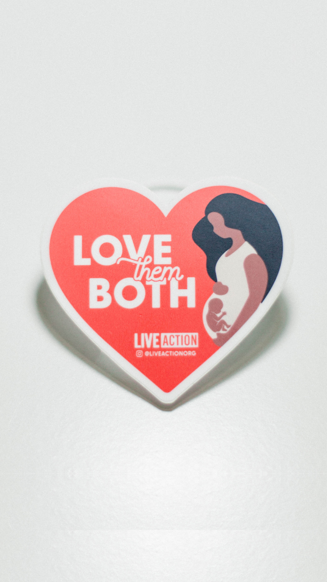 Love Them Both Heart Sticker